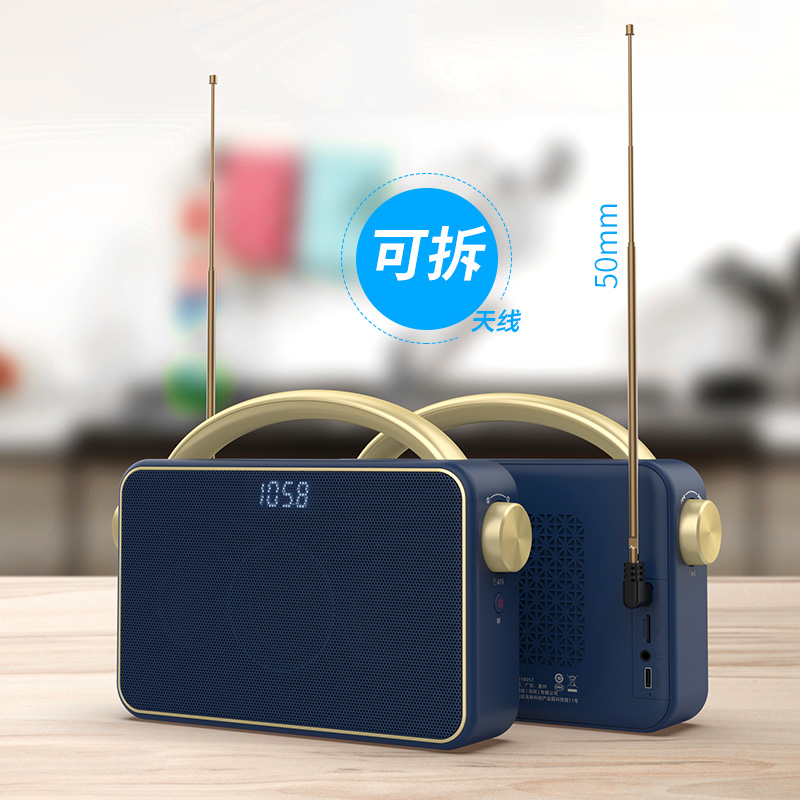 J-【热评2W+】飞利浦便携式户外蓝牙音箱 大音量立体声收音机 FM立体声 双喇叭低音炮 露营野餐车载音响 支持TF卡 蓝色AR2768 普区包邮 不支持无理由退换货
