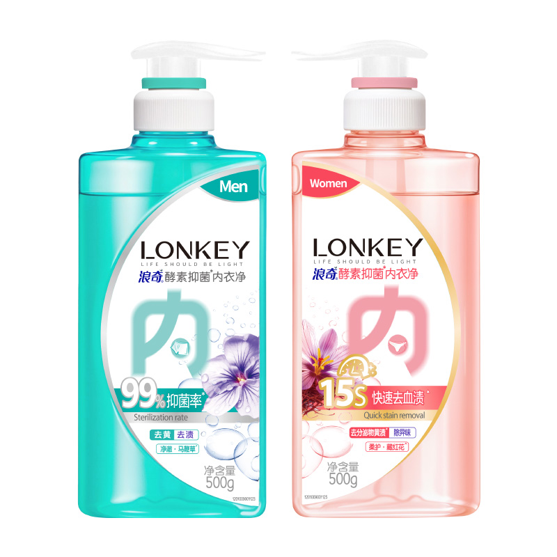 J-LONKEY浪奇酵素抑菌内衣净【藏红花/马鞭草】男女专用内衣裤酵素抑菌洗衣液去血渍香氛清洗液去黄500g/瓶