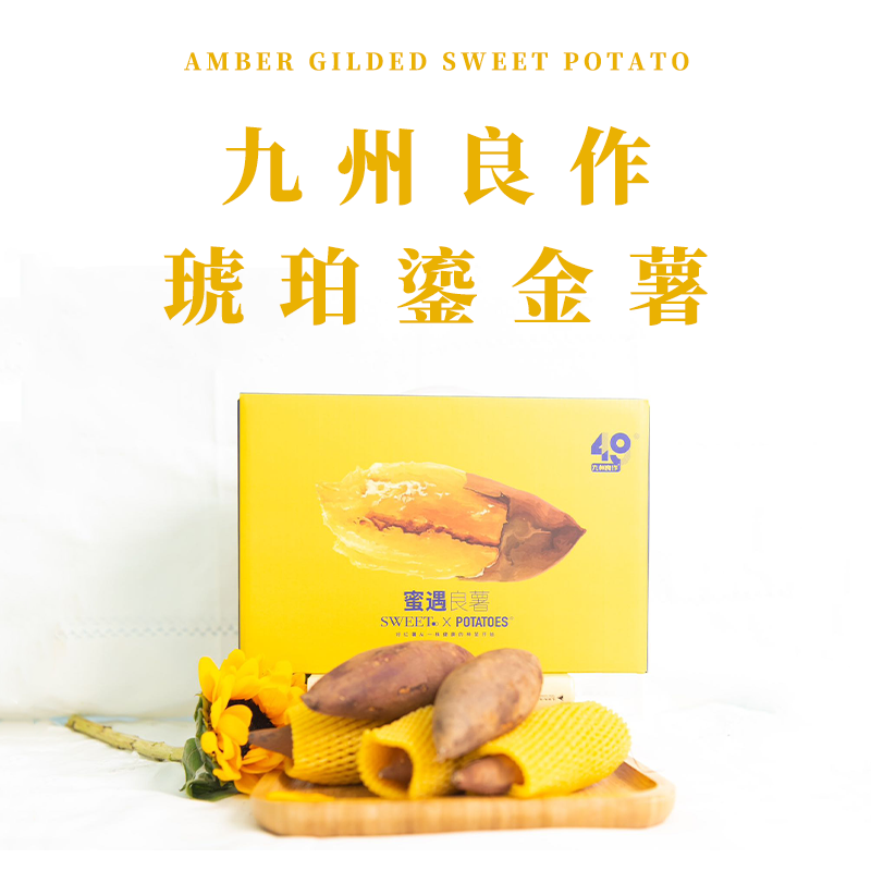 九州良作琥珀鎏金蜜薯礼盒一口糯甜回味绵长地瓜蜜薯1650g/箱（3.3斤±0.5）生鲜初级农产品【黑龙江/吉林/内蒙古/青海/云南/甘肃/海南/宁夏/贵州/新疆/西藏 不发货】