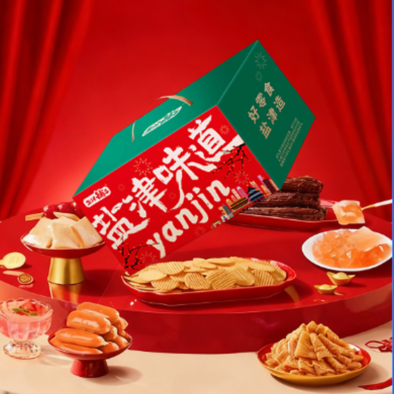 J-盐津铺子如意礼647g零食大礼包【18g素毛肚六必居麻酱味*2+18g素毛肚香辣麻酱味*2+18g素毛肚香菜麻酱味*2+18g4粒肠香辣味*1           +18g4粒肠奥尔良味*1+55g芒果条青柠味*1+40g烤脖香辣味*1+40g烤脖黑鸭味*1+18g香卤鸭翅酱香味*1+18g鱼豆腐香辣味*1+18g虎皮鱼豆腐周黑鸭经典风味*1+32g薯片浓情烤肉味*1+32g薯片清新番茄味*1+125g可吸果冻爽水蜜桃味*1+125g可吸果冻爽青提味*1】