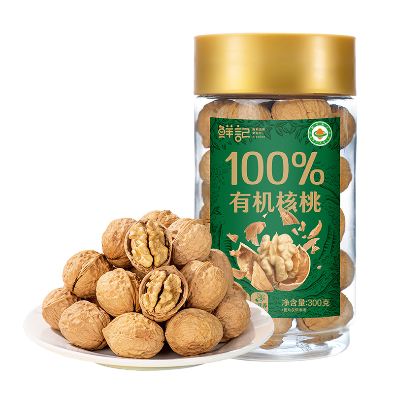 J-鲜记有机核桃300g 坚果 休闲零食 办公室零食假期蜗居零食
