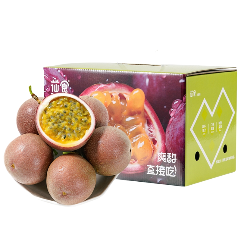 J-苮食百香果3斤彩箱装中果 普区包邮 约18-22颗果大皮薄汁水丰富果型饱满（不支持无理由退拒换货）【新疆西藏海南不发货】