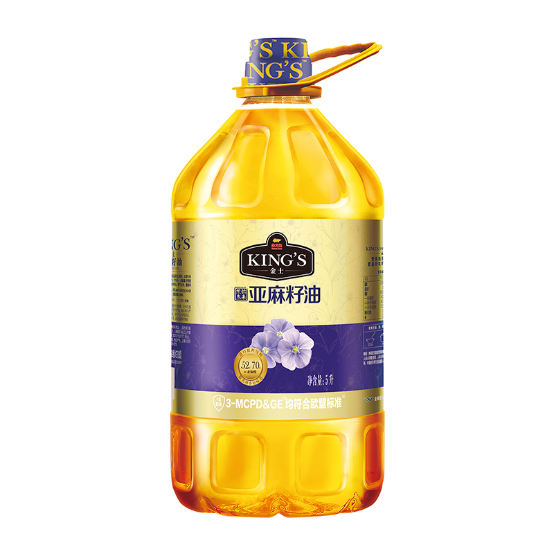 J-金龙鱼KING S紫韵东来亚麻籽油压榨一级食用油5L