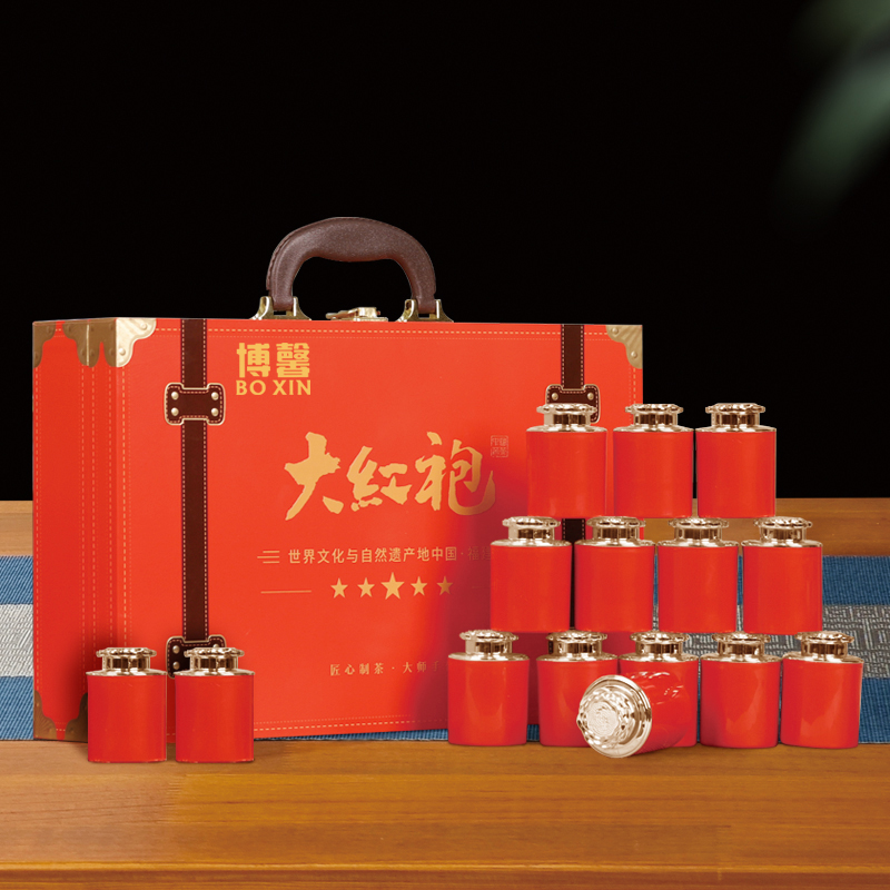 【普区包邮】J-博馨 武夷山大红袍浓香型乌龙茶岩茶茶叶礼盒 150g[10g*15罐]