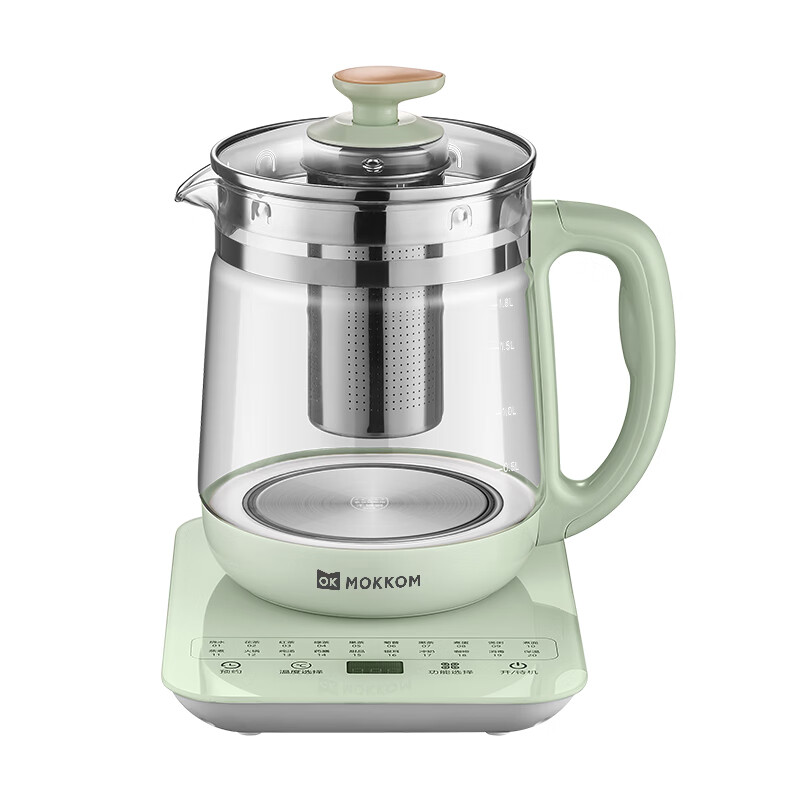 J-【热评2000+】MOKKOM磨客1.8L多功能养生壶MK-519豆蔻绿