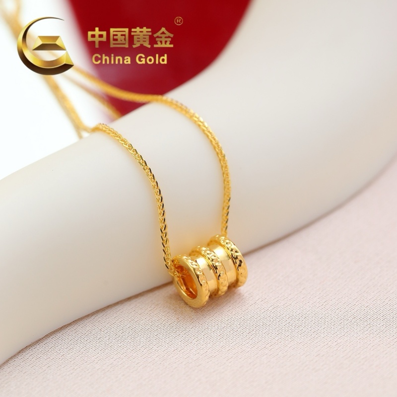 中国黄金小蛮腰足金999吊坠《证书+吊牌+质保单+礼盒+手提袋》赠送S925纯银链（金色）链子不包售后THJD060 足金约0.2g  产品重量约1.2g