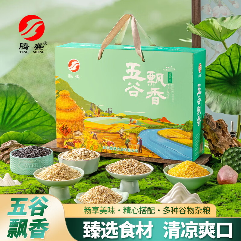 J-【热评2000+】腾盛五谷飘香礼盒1200g五谷杂粮节庆礼品春节大礼包